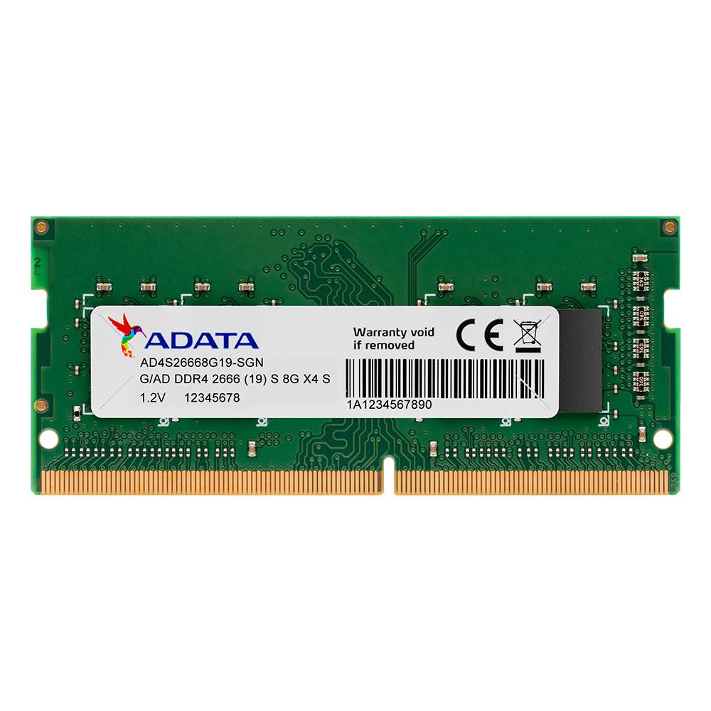 Memoria ADATA AD4S26668G19-SGN - 8 GB, DDR4, 2666 MHz, SO-DIMM Memoria ADATA AD4S26668G19-SGN - 8 GB, DDR4, 2666 MHz, SO-DIMM